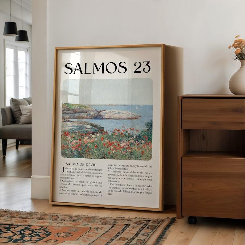 Salmos 23 Spanish Bible Verse Poster | Christian Wall Art | Vintage Faith Gift for Spanish Speakers Artistic Decor