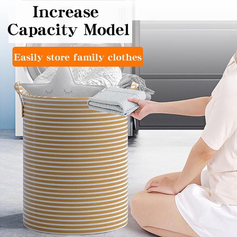 Large Laundry with Handles Hamper Laundry Basket Dirty Clothes Basket Foldable Home Bathroom Storage Bucket Clothes Storage Dormitory Sorting Laundry Basket Organiser