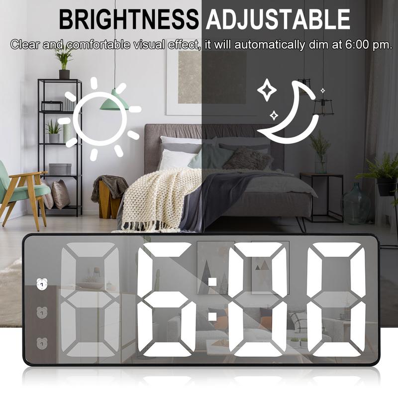 Digital Alarm Clock LED Travel Alarm Clocks with Snooze Button Brightness Adjustable Gifts for Wife,Personalized Gifts