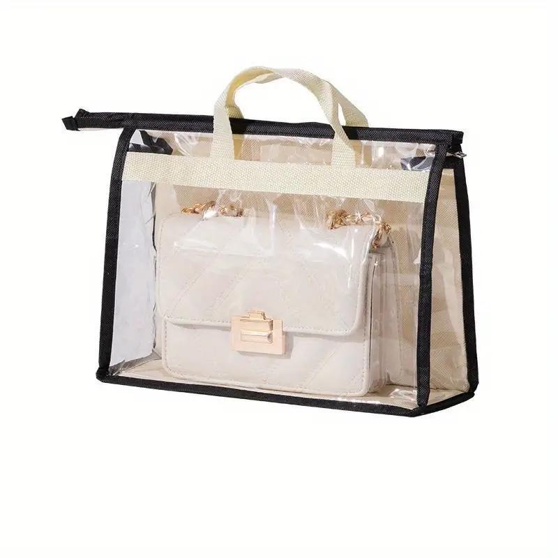 Clear Handbag Storage Bag, 1 Count Dustproof Moisture-proof Storage Bag, Wardrobe Hanging Bag, Transparent Protective Storage Bag for Home, Bedroom Accessories