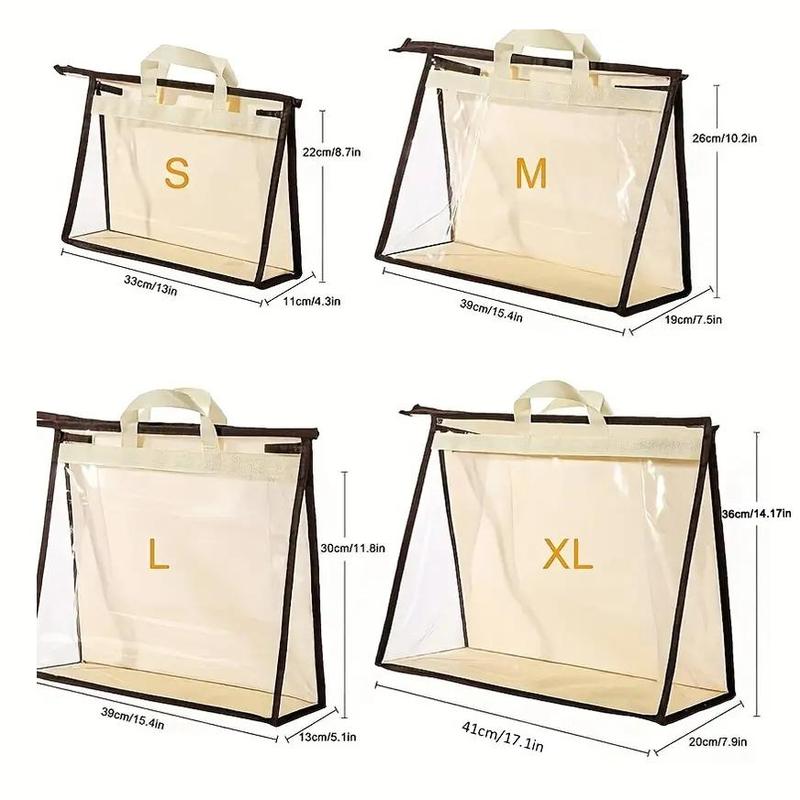 Clear Handbag Storage Bag, 1 Count Dustproof Moisture-proof Storage Bag, Wardrobe Hanging Bag, Transparent Protective Storage Bag for Home, Bedroom Accessories