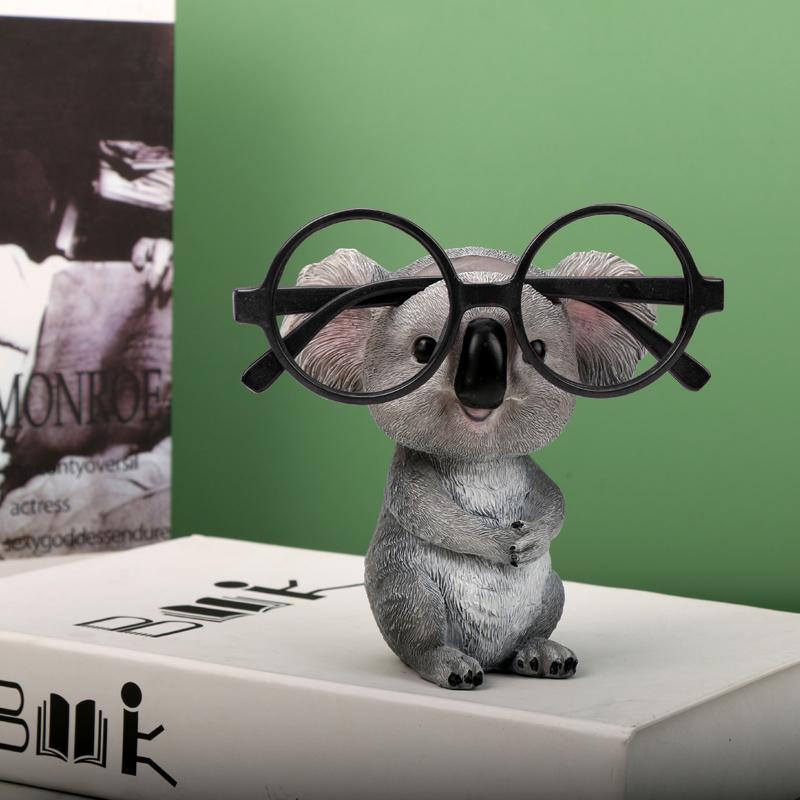 Koala Resin Ornaments for Mean Girls Decorations, 1 Count Creative Animal Design Eyeglasses Holder without Glasses, Desktop Ornament for Home Office