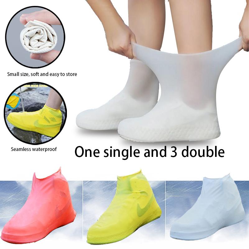 3 pairs of waterproof shoe covers, reusable waterproof latex shoe covers, non-slip rain boots protectors, suitable for outdoor use waterproof shoe covers, unisex rain boot covers