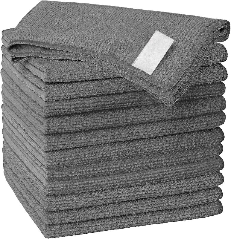 Microfiber Cleaning Cloth, 12 Pack  Microfiber Towels for Cars, Lint Free, Highly Absorbent and Reusable Cleaning Rags for Car, Household, Kitchen, Window, 12