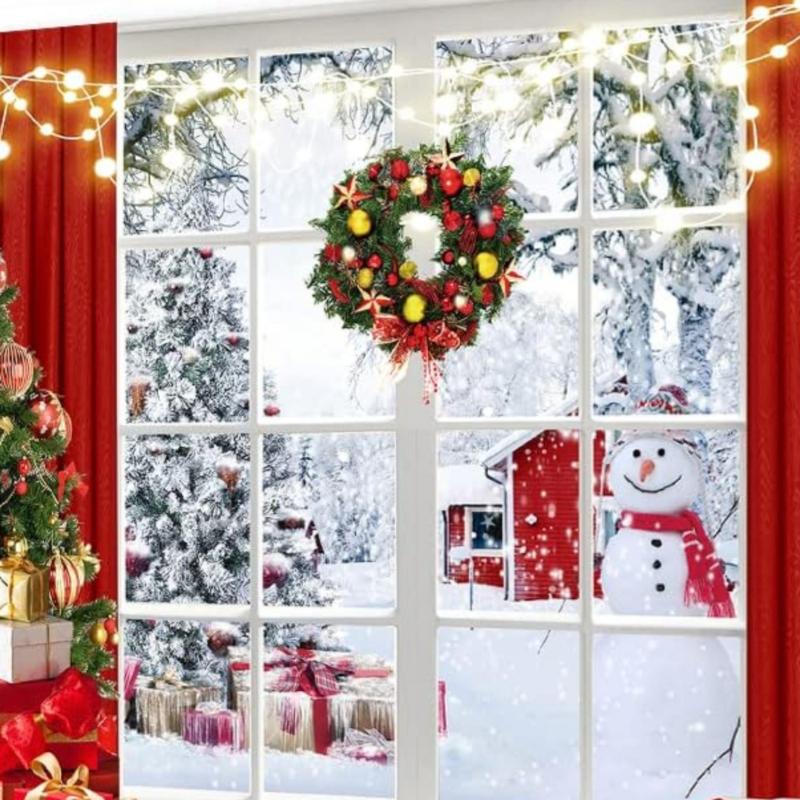 7x5ft Christmas Backdrop- Christmas Window Backdrop for Photography Xmas New Year Merry Background Christmas Family Holiday Party