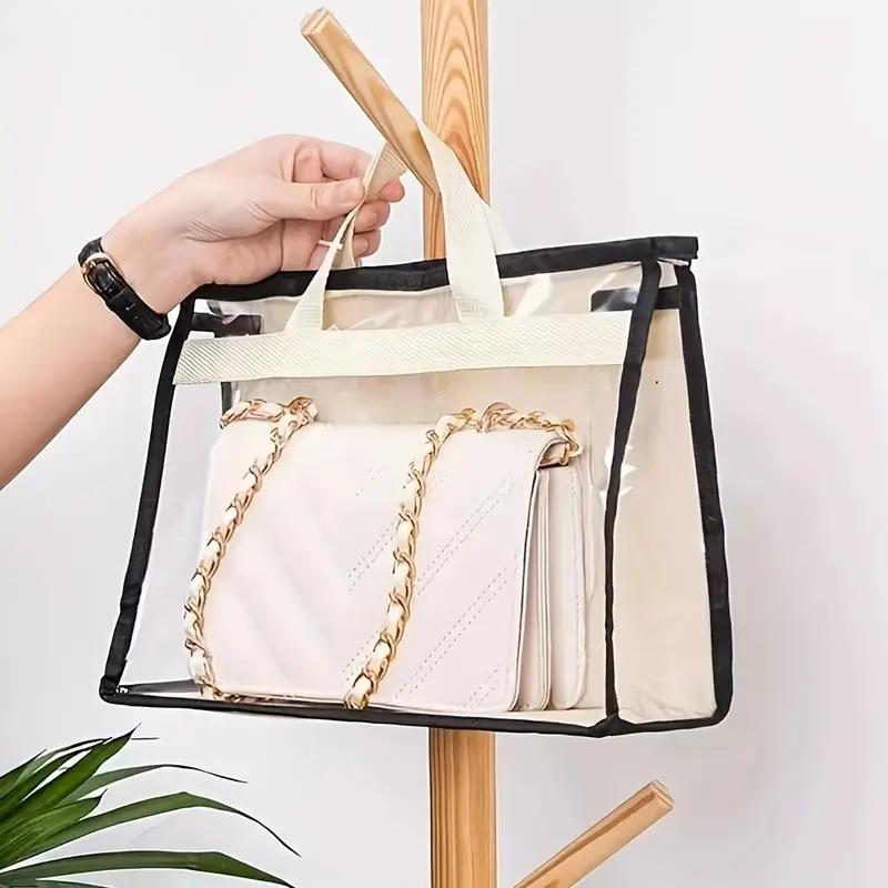 Clear Handbag Storage Bag, 1 Count Dustproof Moisture-proof Storage Bag, Wardrobe Hanging Bag, Transparent Protective Storage Bag for Home, Bedroom Accessories