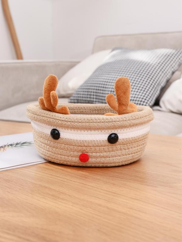 Christmas Decorative Basket Christmas Cotton Rope Storage Basket