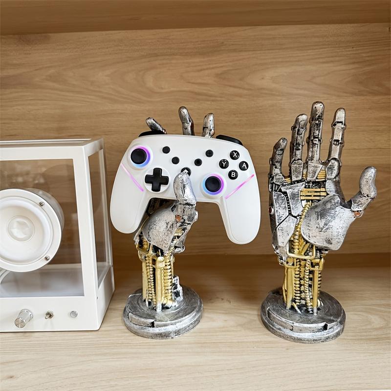 Cyberpunk 3D Printed Game Controller Stand - Multifunctional Desktop Organizer for Gaming Controllers & Phones | Sci-Fi Mechanical Style Decor | Ideal for Home & Office