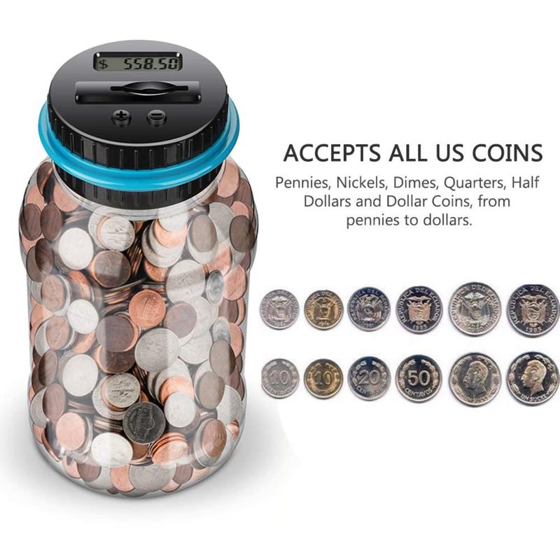 Large Electronic Piggy Bank with LCD and Coin Counter, Digital Display for Kids, Perfect for Storing Coins and Cash - Fun Savings Gift for Children