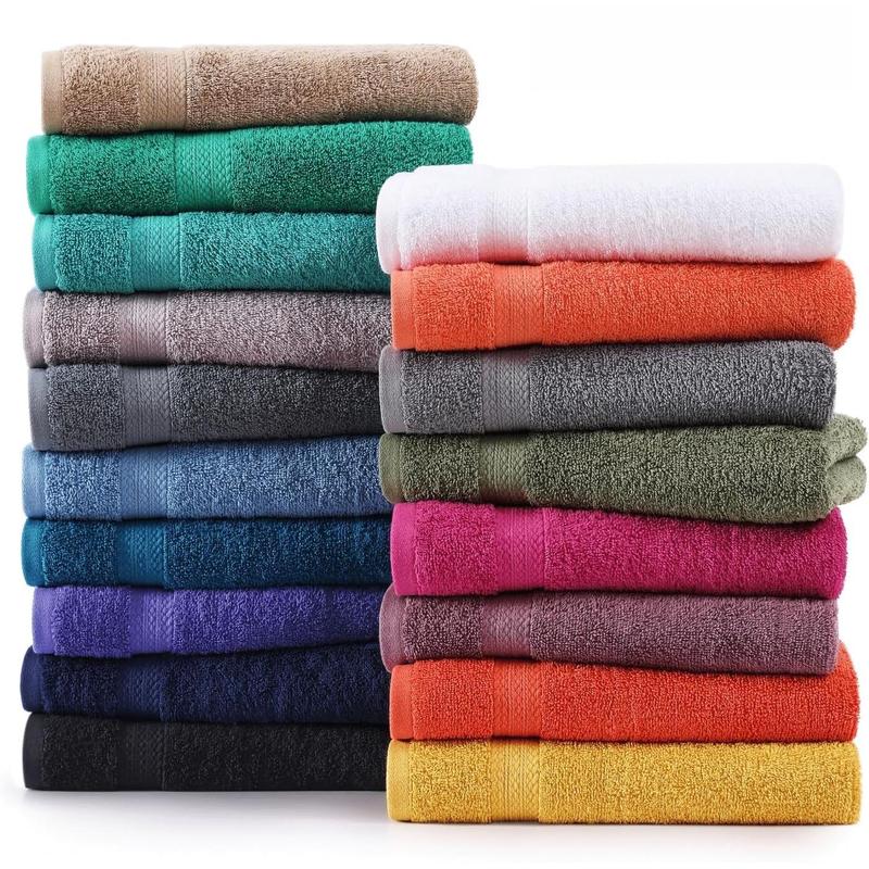 24 Piece Bath Towels Set - 100% Cotton Bathroom Towels, Absorbent Towels for Bathroom, 4 Large Bath Towels, 2 Bath Sheets, 6 Hand Towels, 8 Wash Cloths, 4 Fingertip Towels - Cool Grey