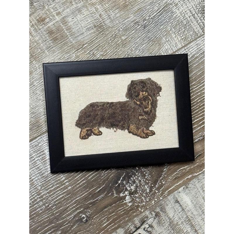 Dachshund Machine Embroidered and Framed! Other Breeds and Designs Available!