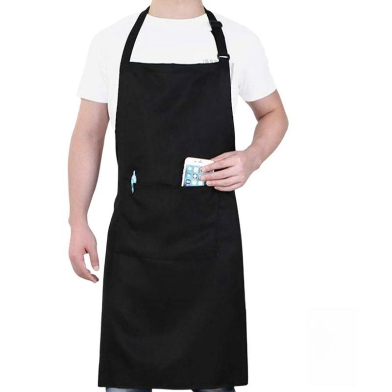 1 Counr Waterproof Apron with Pocket for Men & Women, Adjustable Apron for Kitchen Cooking Baking