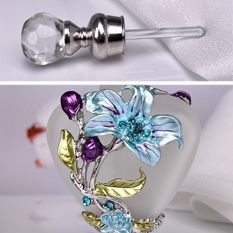 10ml Heart Shaped Orchid Perfume Bottle, 1 Count Refillable Empty Perfume Bottle, Storage Bottle for Essential Oil Perfume Jewelry, Home Decor