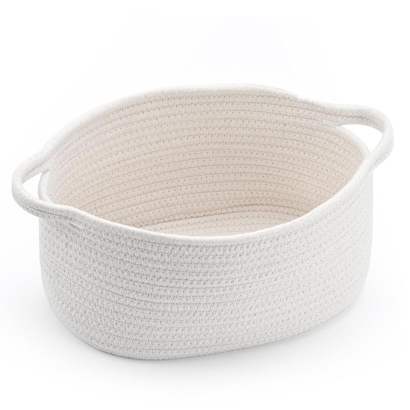 Container for Gifts Empty, Decorative Organizer Bins Box for Pet Dog Toys Baby Essentials Snack Diaper Towel Cute Woven Storage Basket with Handle,