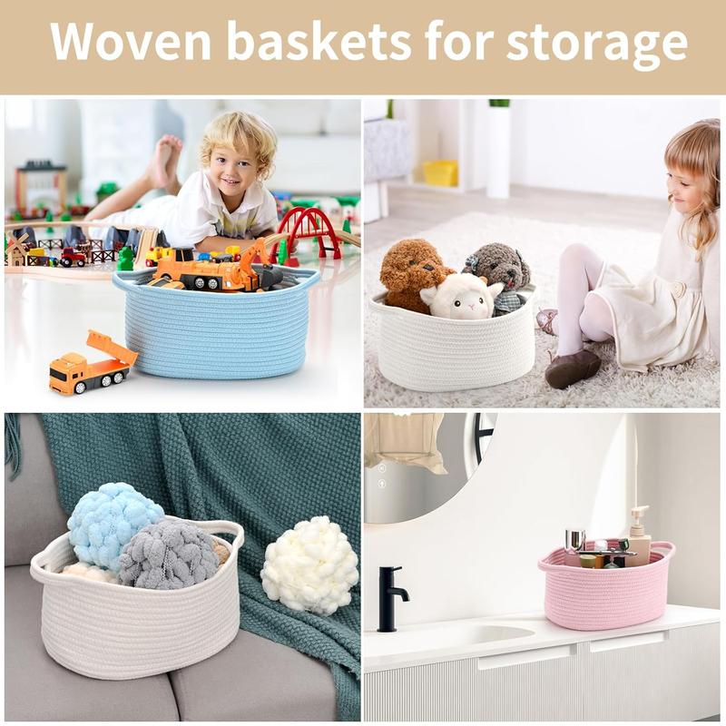 Container for Gifts Empty, Decorative Organizer Bins Box for Pet Dog Toys Baby Essentials Snack Diaper Towel Cute Woven Storage Basket with Handle,