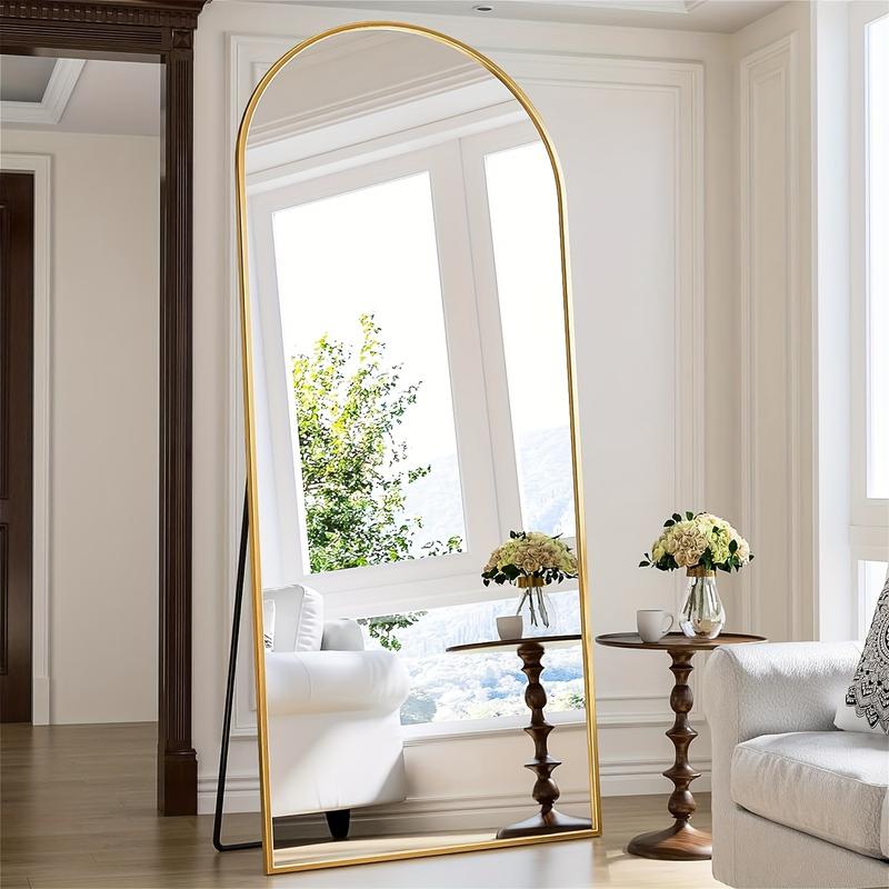 71x30 71x26 Full Length Mirror, Arched Floor Length Mirror, Oversized Standing Mirror, Hanging or Leaning Against Wall Mounted Mirror, Large Full Body Mirror with Aluminum Frame for Bedroom