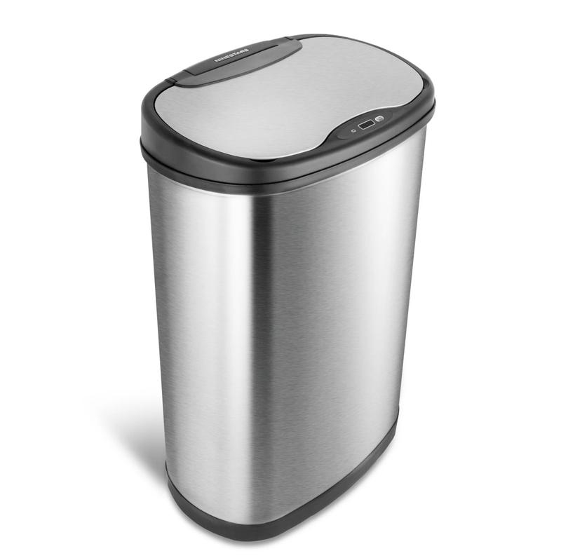 Nine Stars 13.2 Gallon Trash Can, Motion Sensor Kitchen Trash Can, Stainless Steel