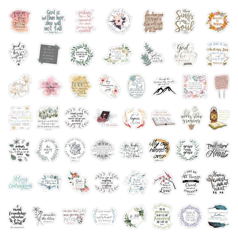 Bible Series Graffiti Sticker, 104pcs set Waterproof Decorative Sticker, Decor Decal for Water Bottle, Laptop, Phone Case, Scrapbook, Journal Making