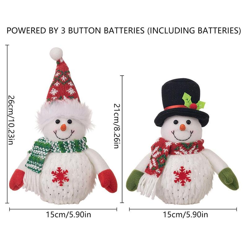 Christmas Snowman Design Glowing Doll, Battery Powered Decorative Light, Decorative Ornament for Home Party Festival, Home Decor Including Batteries