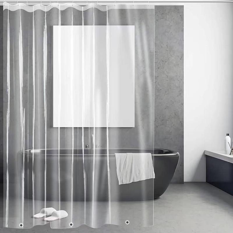 Transparent Shower Curtain, 1 Count Waterproof Bathroom Curtain, Bathroom Accessory