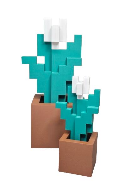 Minecraft Inspired Tulip 3d Printed With Pot - Minecraft Decor - Fake Plant - Decorative - Nature