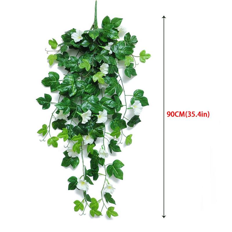 Artificial Morning Glory Vine, Faux Flower Wall Hanging Fake Plant Wall Decor, Gift for Mom, Spring Summer Decorative Plants for Living Room Bedroom Dining Room Garden Front Door Porch