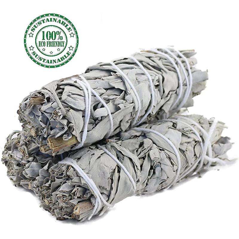 White Sage Smudge Sticks with Smudge Guide (3 PK)