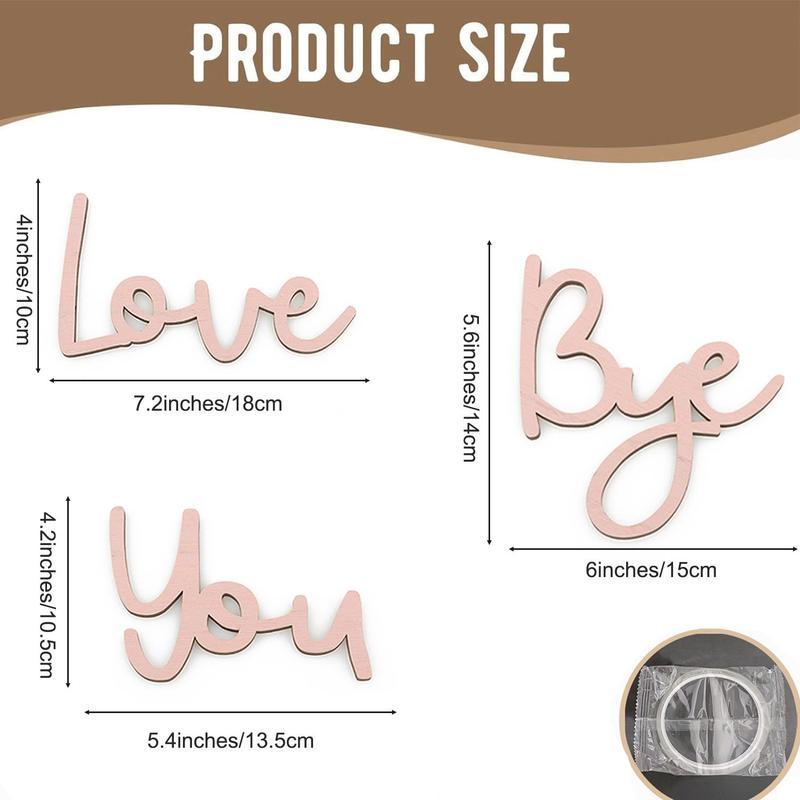 Love You Bye Sign, 1 Set Modern Wall Decor, Wall Art Ornaments for Home Living Room Bedroom Office, Bedroom Refresh Decor, Home Decor Ideas