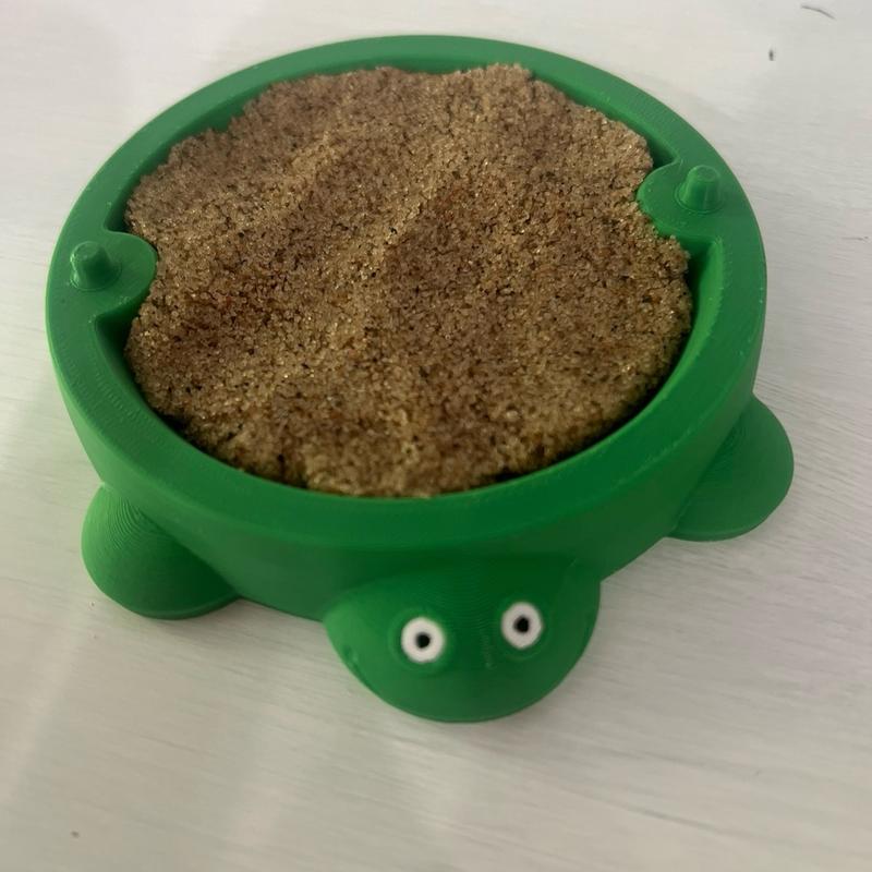 3D Printed Turtle Table Top Sand Box - 5 Inch Round with Accessories tabletop miniatures with eyes Decor animal figurine office desk