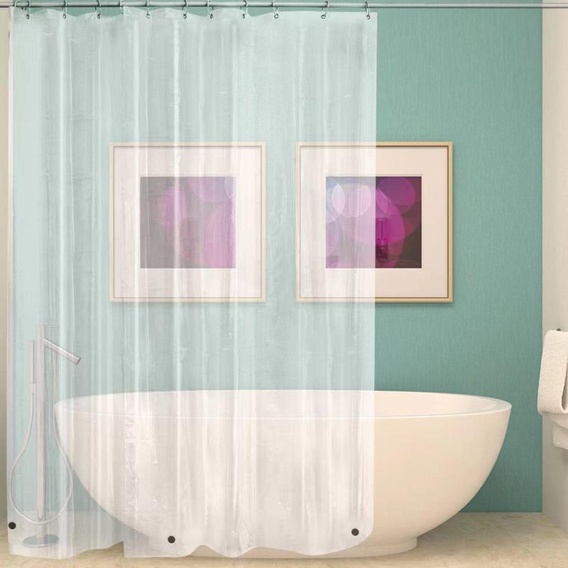 Transparent Shower Curtain, 1 Count Waterproof Bathroom Curtain, Bathroom Accessory