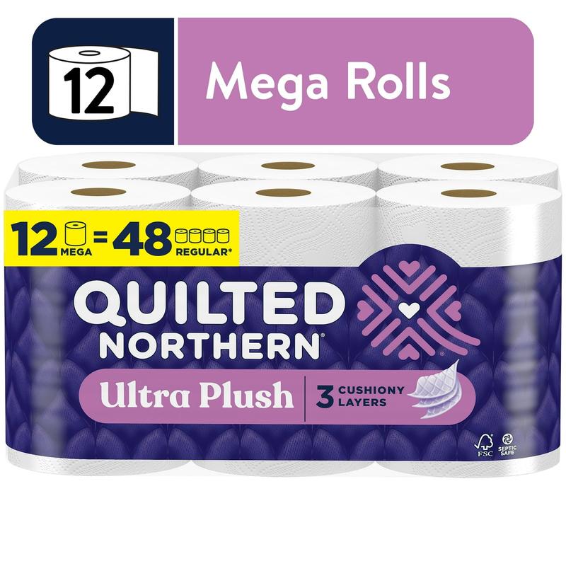 Quilted Northern Ultra Plush 3-Ply Toilet Paper, 12 Mega Rolls