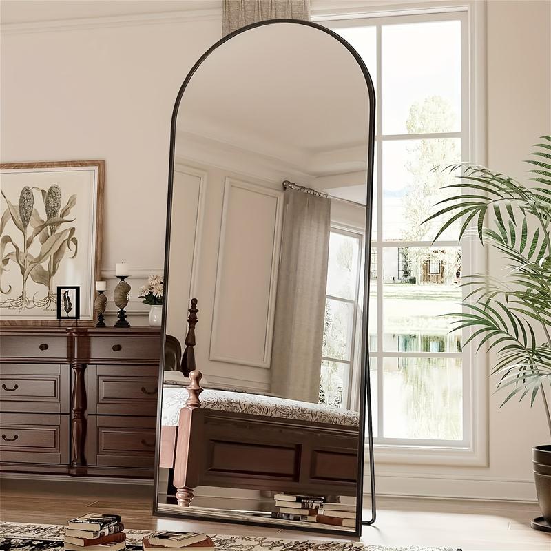 71x30 71x26 Full Length Mirror, Arched Floor Length Mirror, Oversized Standing Mirror, Hanging or Leaning Against Wall Mounted Mirror, Large Full Body Mirror with Aluminum Frame for Bedroom