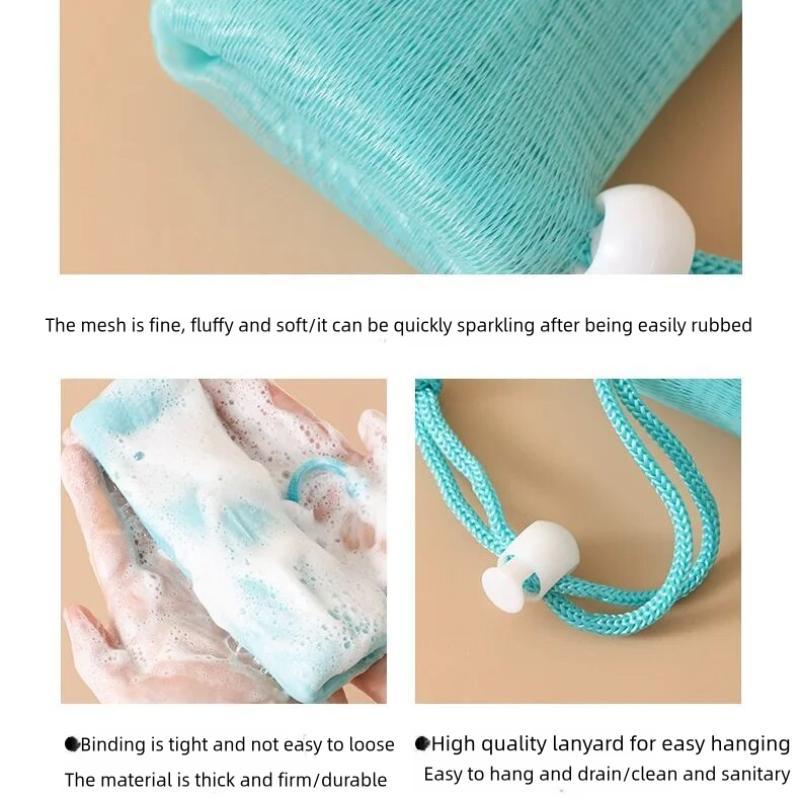 Hangable Mesh Soap Bag for Shower (4pcs), Soft Soap Saver Bag Pouch with Drawstring, Skincare Tools for Soap Bars Foaming and Drying