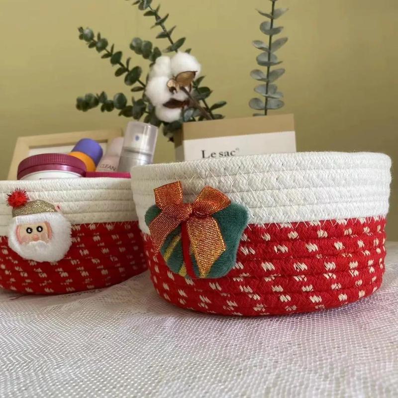 Woven Storage Basket, 1 Count Desktop Storage Basket, Home Organizer for Cosmetics, Keys, Remote Control, Home Decoration