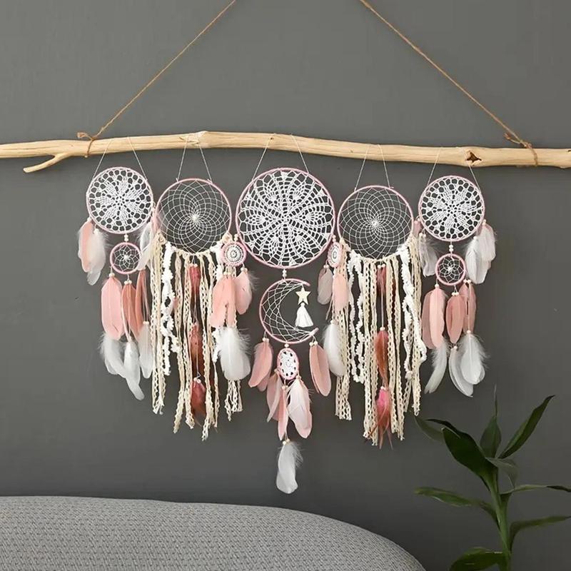 Dream Catcher, 5 Counts set Feather Decor Hanging Dream Catcher, Wall Hanging Decor for Home Living Room Bedroom, Home Decor