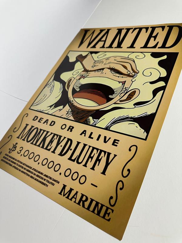 Luffy Wanted Poster Anime Room Decor, One Piece, Straw Hat Pirates, Hanging Pack Adventure