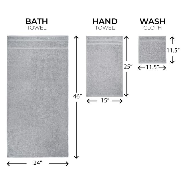 Mainstays 10 Piece Towel Set with Upgraded Softness & Durability, Grey Bath Cotton