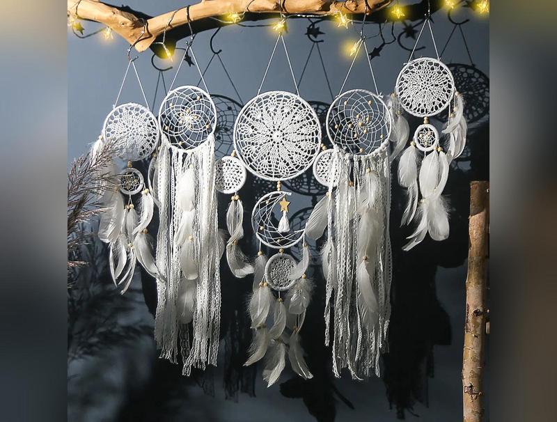 5pc Boho Macrame Dream Catcher Set