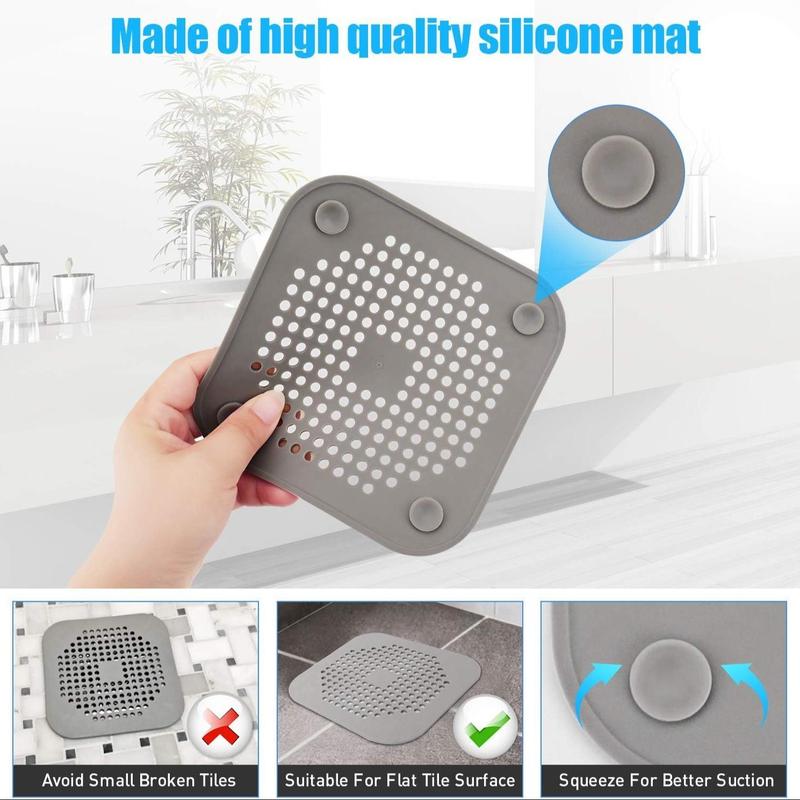 Silicone Drain Cover, 2 Counts Anti-clogging Kitchen Sink Strainer, Shower Drain Cover, Bathroom Sink Strainer, Kitchen Sink Accessories