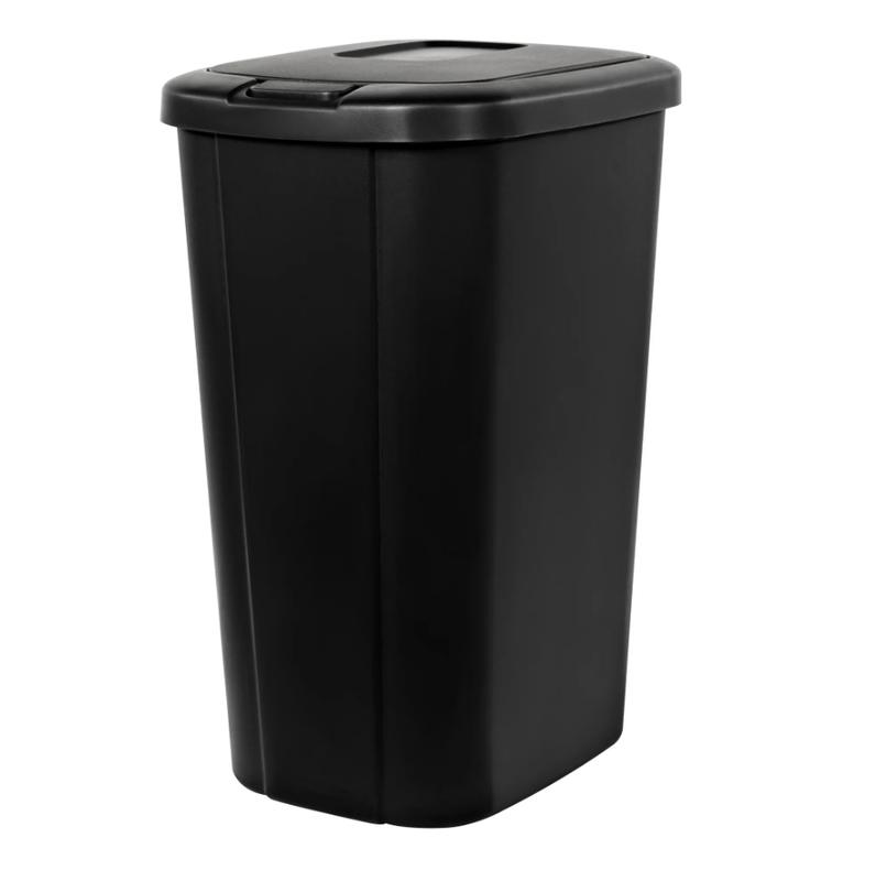 13.3 Gallon Trash Can, Plastic Touch Top Kitchen Trash Can, Black