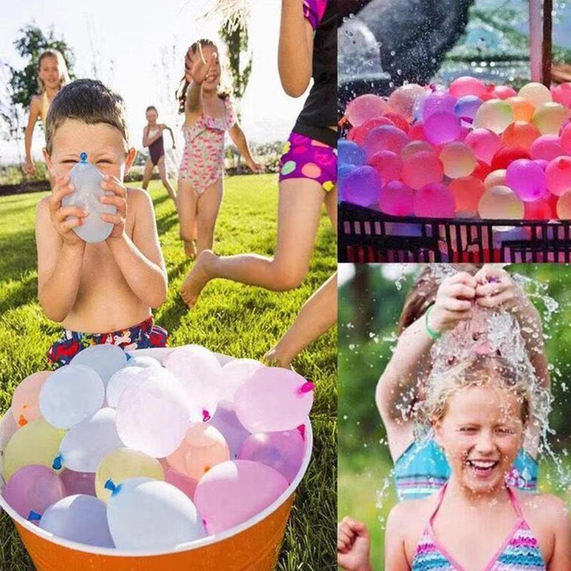 Random Color Water Balloons, 222pcs 6 Bunches Colorful Water Balloon, Latex Water Balloon, Water Toy, Pool Party Supplies, Party Favors