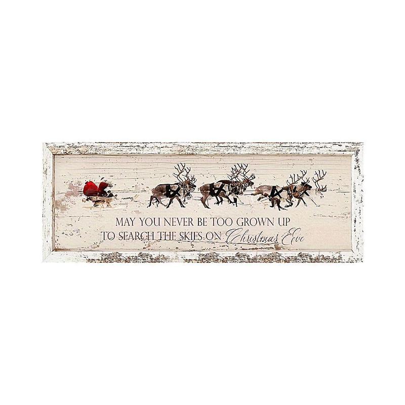 Vintage Christmas Themed Wooden Sign, 1 Count Reindeer & Santa Claus & Letter Pattern Wall Decor, Hanging Decor for Home Living Room Bedroom Farmhouse