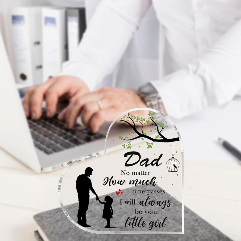 Dad Gifts from Daughter 3.9 Inch Heart Shape  Plaque Fathers Dad Gift for Dad Dad Birthday Gifts Christmas Dad Gifts