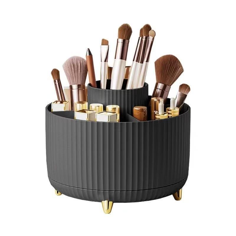 360° Rotatable Makeup Brush Holder, Makeup Brush Storage Box, Desktop Makeup Organizer, Stationery Storage Box for Home Office