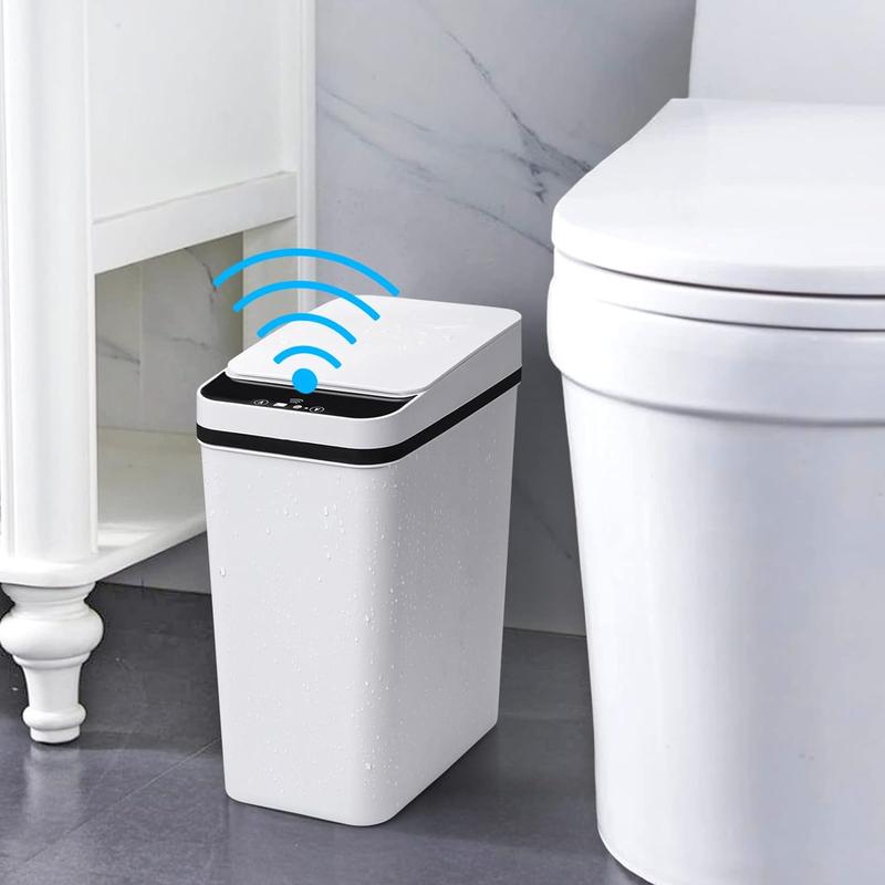 Bathroom  Touchless Trash Can 2.2 Gallon Automatic Motion Sensor Rubbish Can with Lid Electric Narrow Small Garbage Bin for Kitchen, Office, Living Room, Toilet, Bedroom, RV