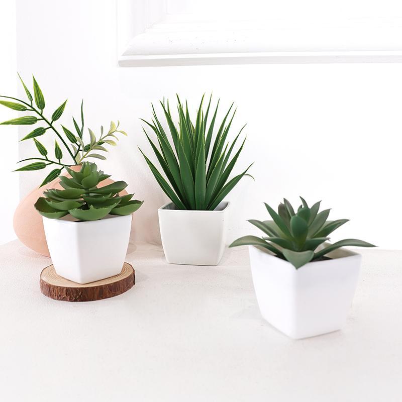 Room Decor Artificial Succulent Potted Plant, 3 Counts Fake Succulent Plant for Home Decor, Decorative Potted Plants for Bedroom Living Room Restaurant Cafe, Gifts for Girlfriend, Fall Porch Decor