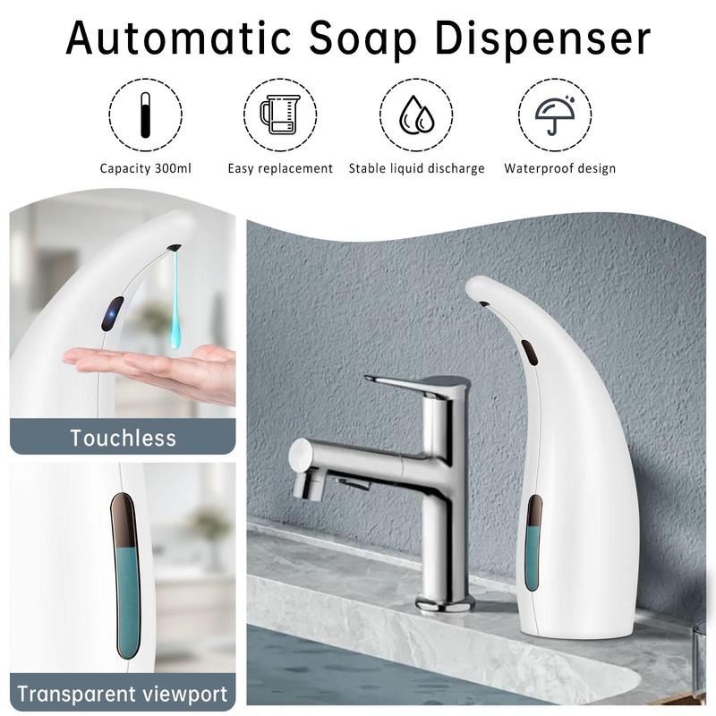 Automatic Soap Dispenser without Battery, 1 Count 4-level Adjustable Liquid Soap Dispenser, Soap Dispenser for Kitchen Bathroom Hotel Restaurant