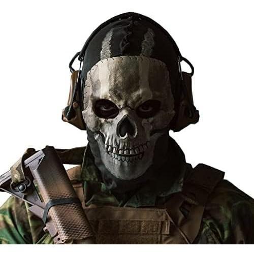 Ghost Mask MW2 Skull Mask Full Face Mask for Halloween War Sport Mask Headwear