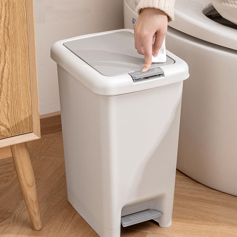 Household trash can, bathroom, kitchen, toilet with cover, foot step on large bedroom, living room, dormitory, simple trash can