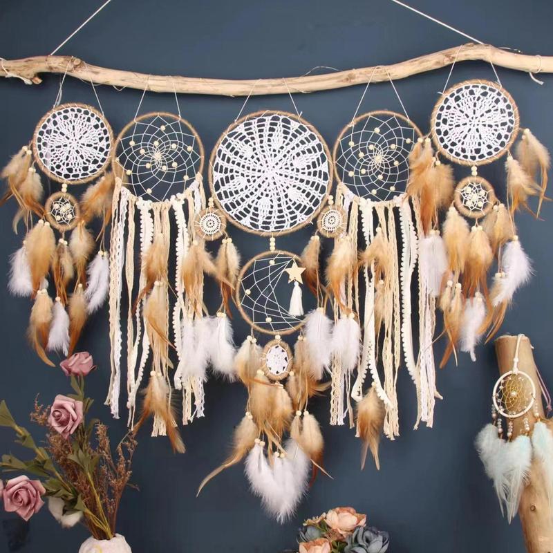 Dream Catcher, 5 Counts set Feather Decor Hanging Dream Catcher, Wall Hanging Decor for Home Living Room Bedroom, Home Decor